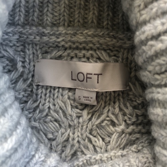 LOFT Cowl Neck cotton/wool knit sweater, small - Picture 2 of 6